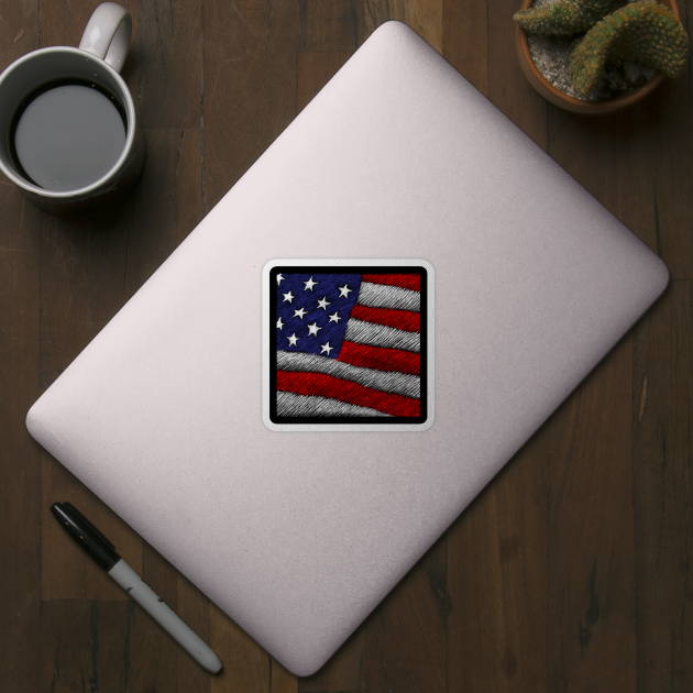 American Flag Fabric Pattern by aquariart